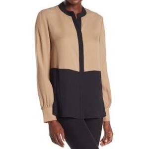 Tunic Top Long Sleeve Tan Black Neutral